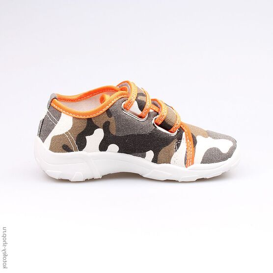431104-12 Текстильная обувь для мальчики сер-ора фото №2