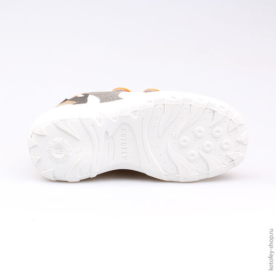 431104-12 Текстильная обувь для мальчики сер-ора фото №3