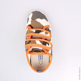 431104-12 Текстильная обувь для мальчики сер-ора фото №4