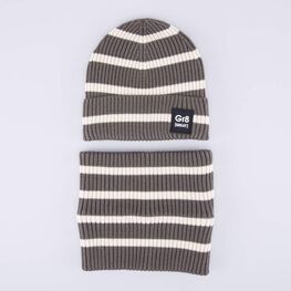 07704001-40 Комплект шапка+снуд бело-зеленый для мальчики белый + зеленый