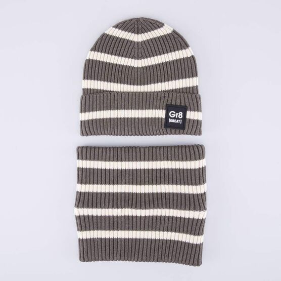 07704001-40 Комплект шапка+снуд бело-зеленый для мальчики белый + зеленый