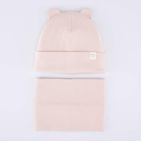 07704003-41 Комплект шапка с ушками+снуд бежевый для мальчики бежевый