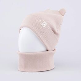 07704003-41 Комплект шапка с ушками+снуд бежевый для мальчики бежевый фото №2