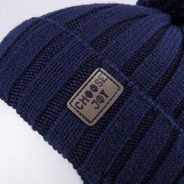 07704005-40 Теплый комплект шапка на завязках+снуд темно-синий для мальчики темно-синий фото №4