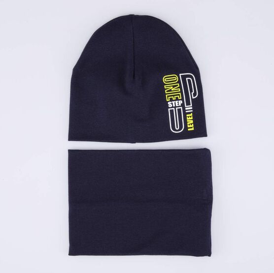 07704006-40 Комплект шапка+снуд темно-синий для мальчики темно-синий