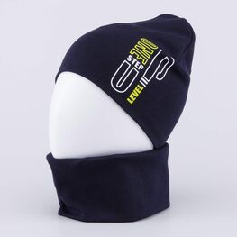 07704006-40 Комплект шапка+снуд темно-синий для мальчики темно-синий фото №2