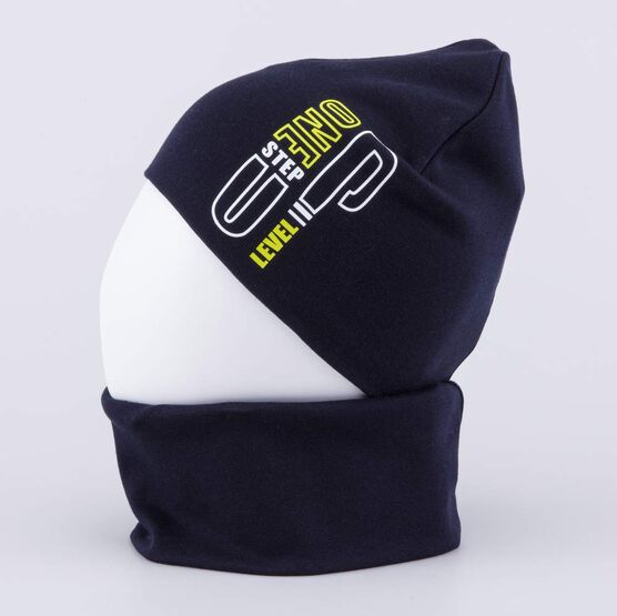 07704006-40 Комплект шапка+снуд темно-синий для мальчики темно-синий фото №3