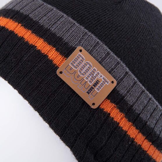 07704007-40 Теплый комплект шапка на завязках+снуд черный для мальчики черный фото №4