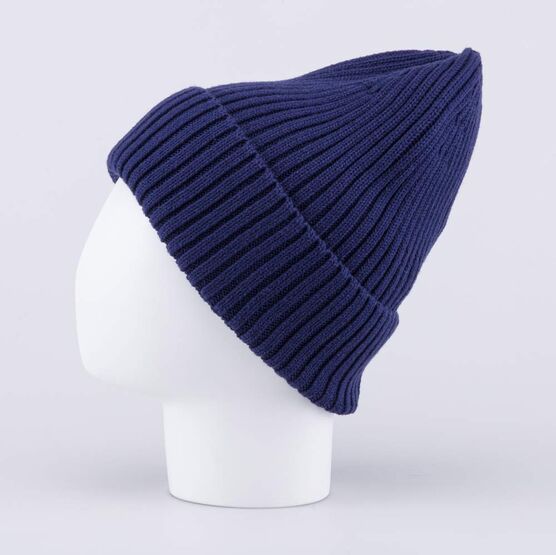 07711968-40 Шапка с отворотом детская темно-синий для мальчики темно-синий фото №3