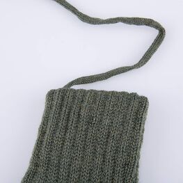 07721195-40 Варежки двухслойные из шерсти мериноса темно-зеленый для мальчики оливковый фото №2