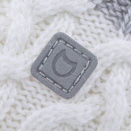 07811383-40 Шапка шерстяная для девочки для девочки серый + белый фото №3