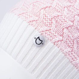 07811395-40 Шапка шерстяная для девочки для девочки розовый + белый фото №3