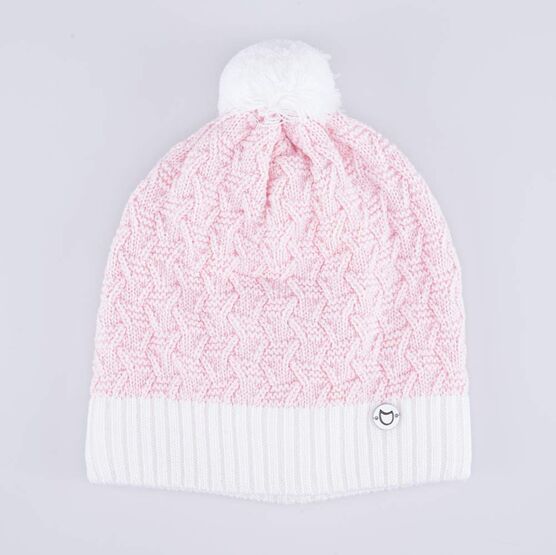 07811395-40 Шапка шерстяная для девочки для девочки розовый + белый фото №4