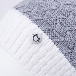 07811395-41 Шапка шерстяная для девочки для девочки серый + белый фото №3