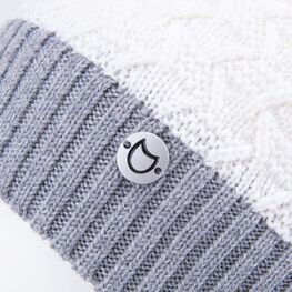 07811395-42 Шапка шерстяная для девочки для девочки серый + белый фото №3