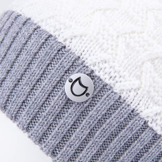 07811395-42 Шапка шерстяная для девочки для девочки серый + белый фото №3