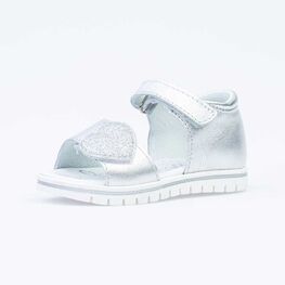 322107-21 Сандали летние на липучке для девочки серебрист.