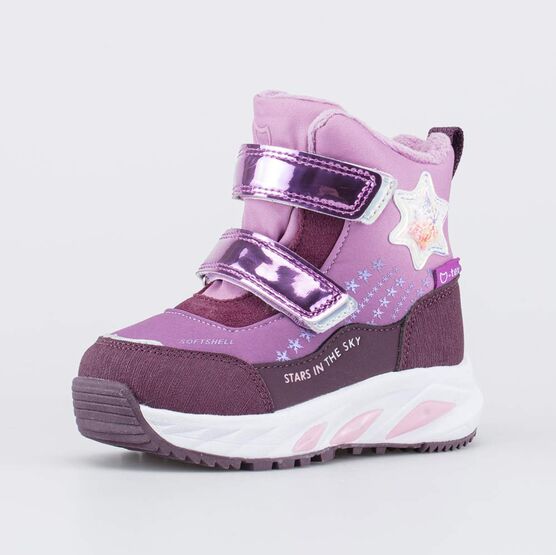 254840-41 Мембранные ботинки с LED и Softshell Звезда для девочки розовый