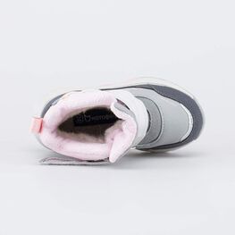 254840-42 Мембранные ботинки с LED и Softshell Звезда для девочки серый + розовый фото №4