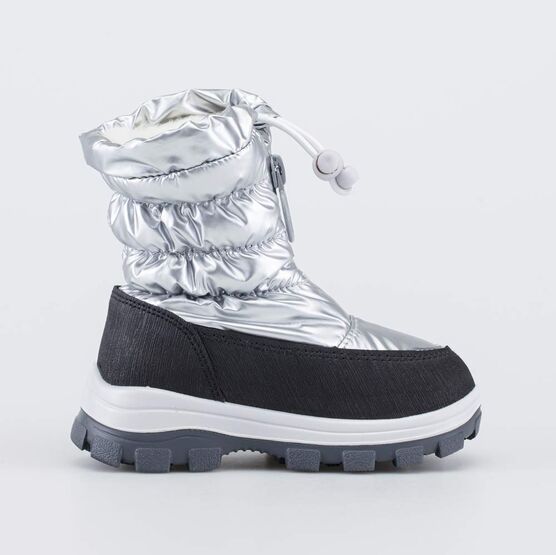 264934-41 Мембранные сапожки на молнии для девочки серебристый + черный фото №2