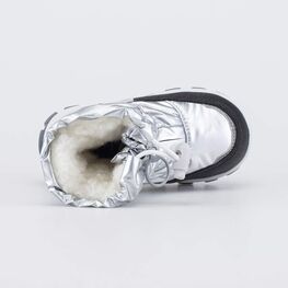 264934-41 Мембранные сапожки на молнии для девочки серебристый + черный фото №4