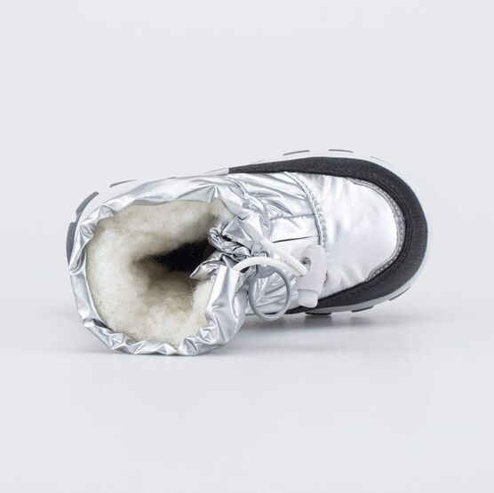 264934-41 Мембранные сапожки на молнии для девочки серебристый + черный фото №4