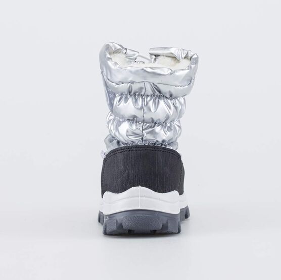 264934-41 Мембранные сапожки на молнии для девочки серебристый + черный фото №5
