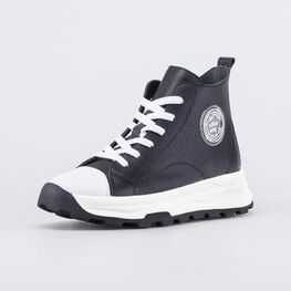 652225-22 Кожаные ботинки для девочки для девочки черный