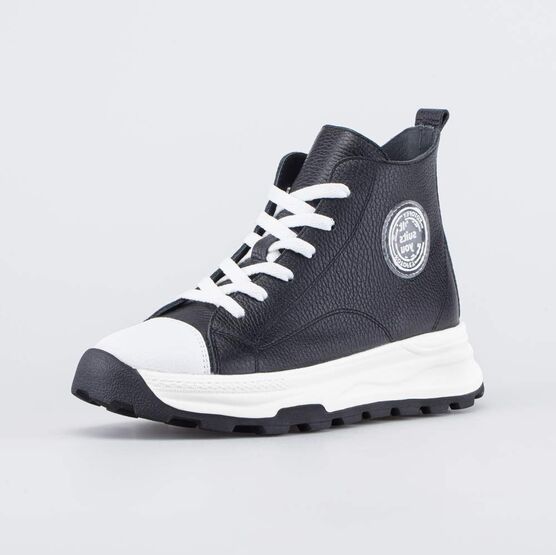 652225-22 Кожаные ботинки для девочки для девочки черный