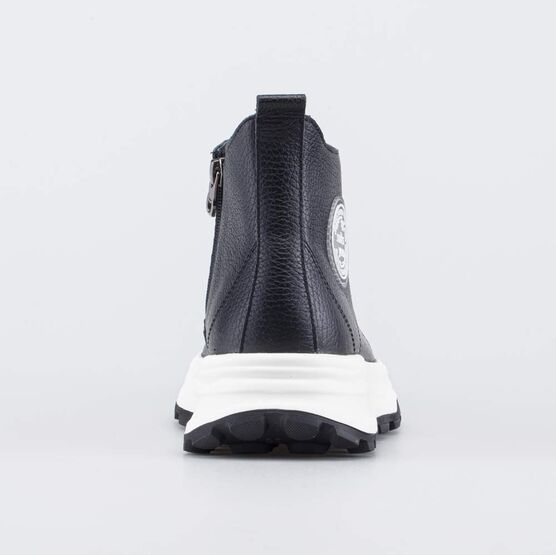 652225-22 Кожаные ботинки для девочки для девочки черный фото №5