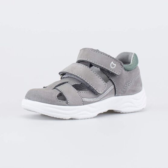 322207-22 Кожаные сандалии на липучках для мальчики серый