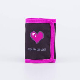 03803004-40 Кошелек Сердце для девочки серый + розовый