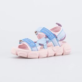 524077-18 Пляжные сандалии на липучках для девочки для девочки розовый + голубой