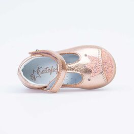 132156-22 Нарядные туфли для девочки для девочки роз-зол фото №4