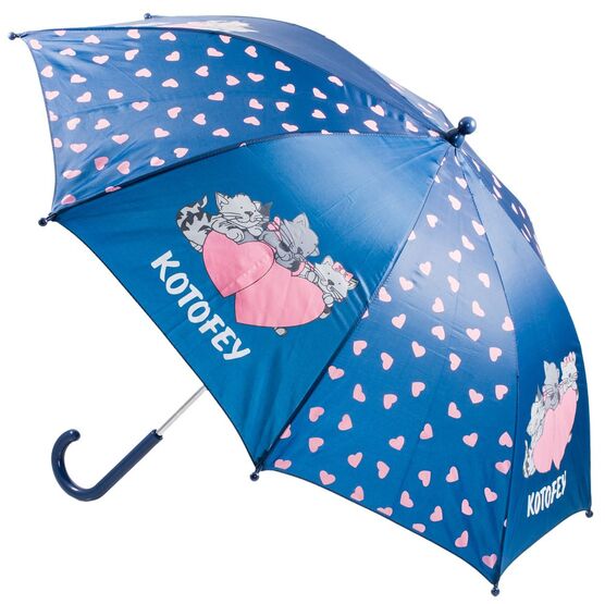 03807008-10 Зонт детский котята, синий для девочки светло-синий