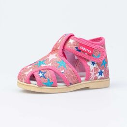 021015-71 Босоножки текстильные для девочки коралл