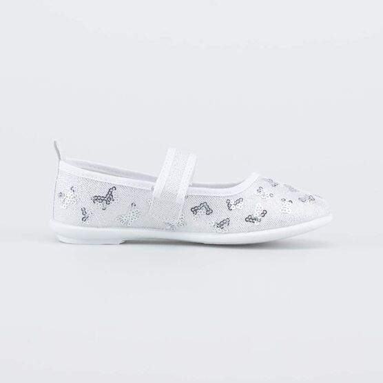 431192-72 Туфли текстильные праздничные Бантики для девочки серебрист. фото №2