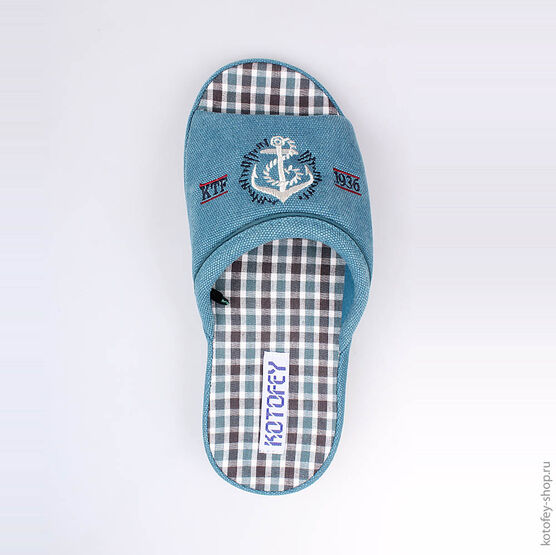 731011-12 Тапочки голубые для мальчики голубой фото №4