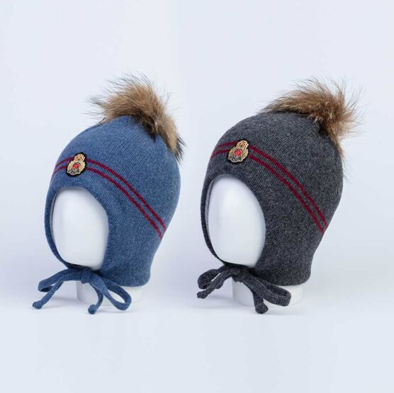 07711152-40 Зимняя шапка для мальчика, серая для мальчики серый фото №2