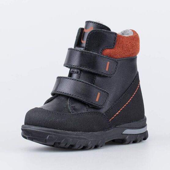 Зимние ботинки из натуральной кожи для мальчики цвет чер-ора купить за 4390  в интернет-магазине Котофей с доставкой: цена, фото,отзывы