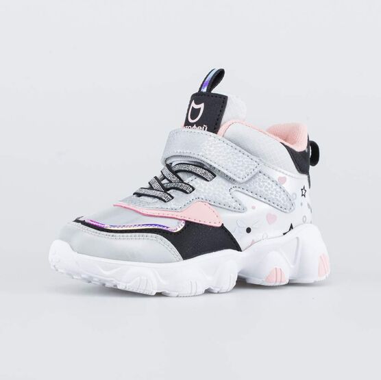 354061-31 Ботинки для девочки сер-роз