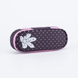 06805020-40 Пенал школьный для девочки черный + розовый