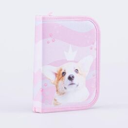 06805021-40 Пенал-книжка школьный Корги для девочки розовый