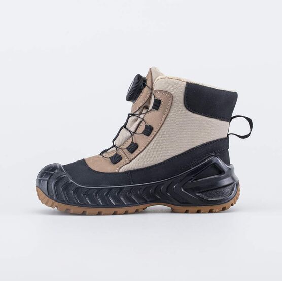454706-44 Высокие мембранные ботинки для девочки для девочки бежевый + черный фото №2