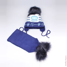 07711058-00 Комплект (шапка и шарф) зимний синий для мальчики светло-синий