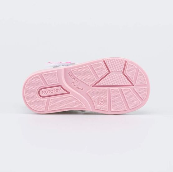 122250-22 Сандалии с регулируемым ремешком Первые шаги для девочки белый,розовый фото №3