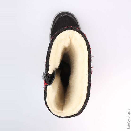 467039-42 Валенки для девочки черно-красный фото №4