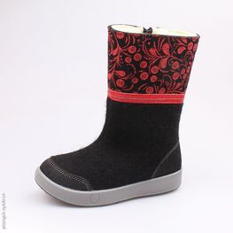 467039-42 Валенки для девочки черно-красный