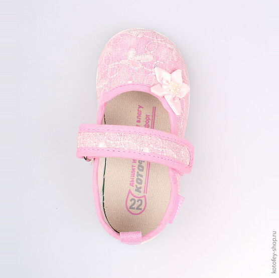 131124-11 Текстильная обувь для девочки розовый фото №4