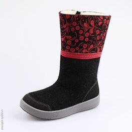 567043-42 Валенки для девочки черно-красный